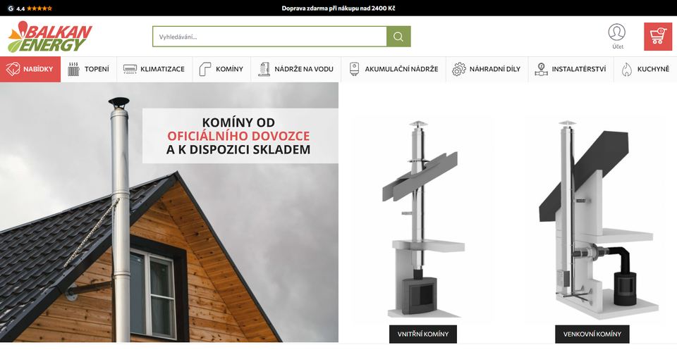 Czech Republic online store balkanenergy.cz homepage