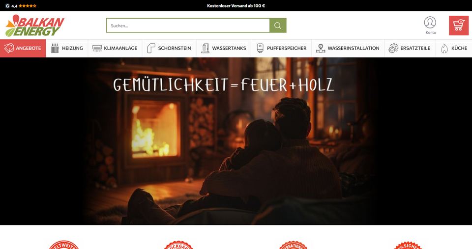 Germany online store balkanenergy.de homepage