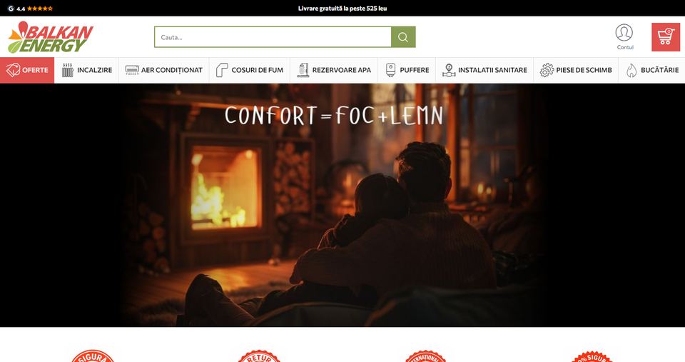 Romania online store balkanenergy.ro homepage