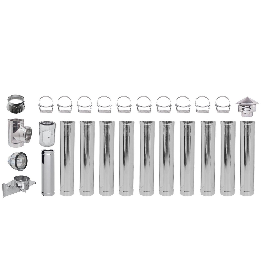 Flue kit Stainless steel Insulated Ф180 (inner diameter), 11.7m