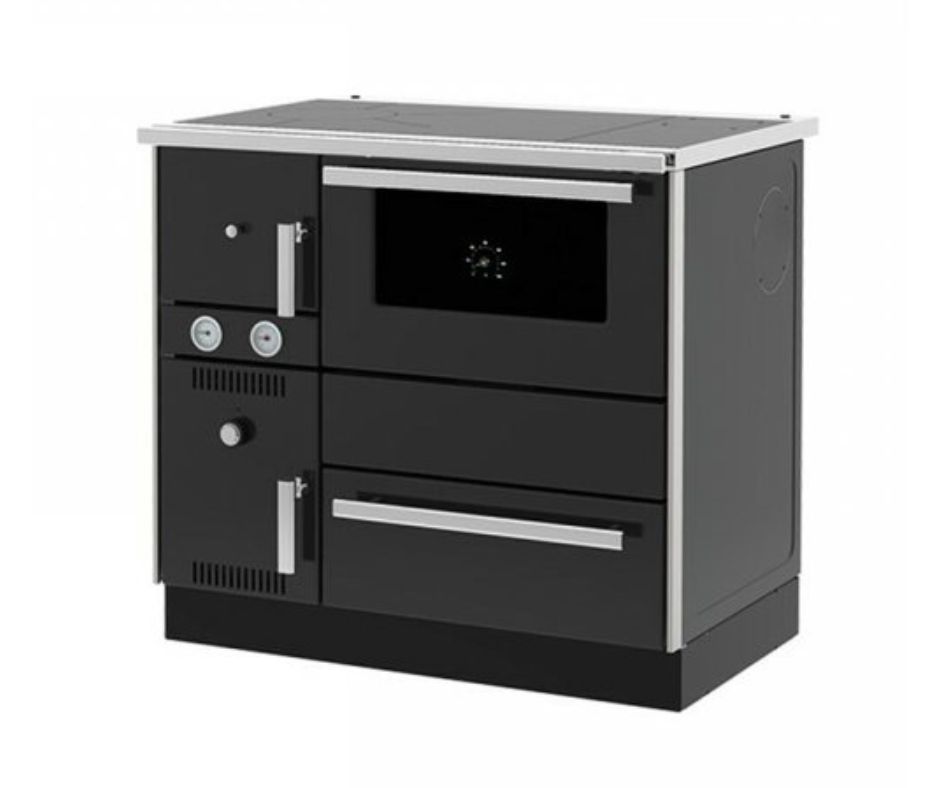 Готварска печка на дърва с водна риза Alfa Plam Alfa Term 20, Антрацит, 23kW