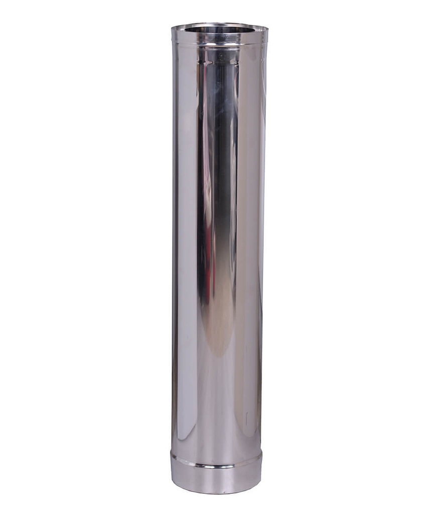 Twin wall flue pipe, Stainless steel AISI 304, Straight, Insulated, Length 0,5m, Φ100-150