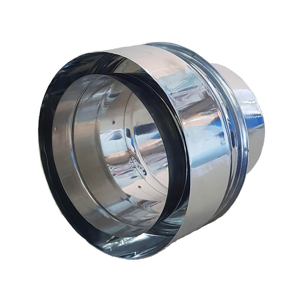 Flue adaptor, single wall to twin wall, Stainless steel AISI 304, Φ250-300