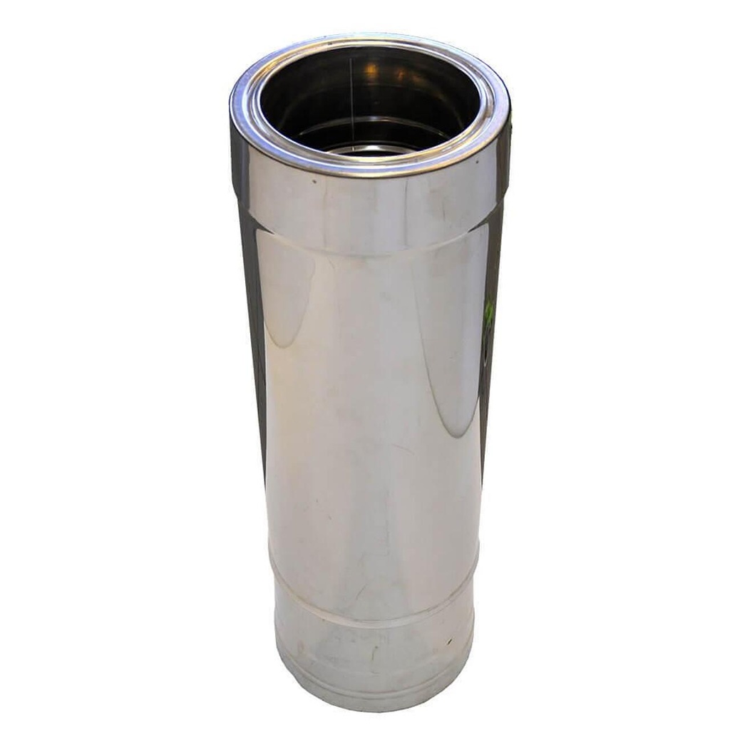 Burlan liniar telescopic, Perete dublu, Inox AISI 304, Drept, Izolat, Lungime 51 - 90cm, Φ150-200