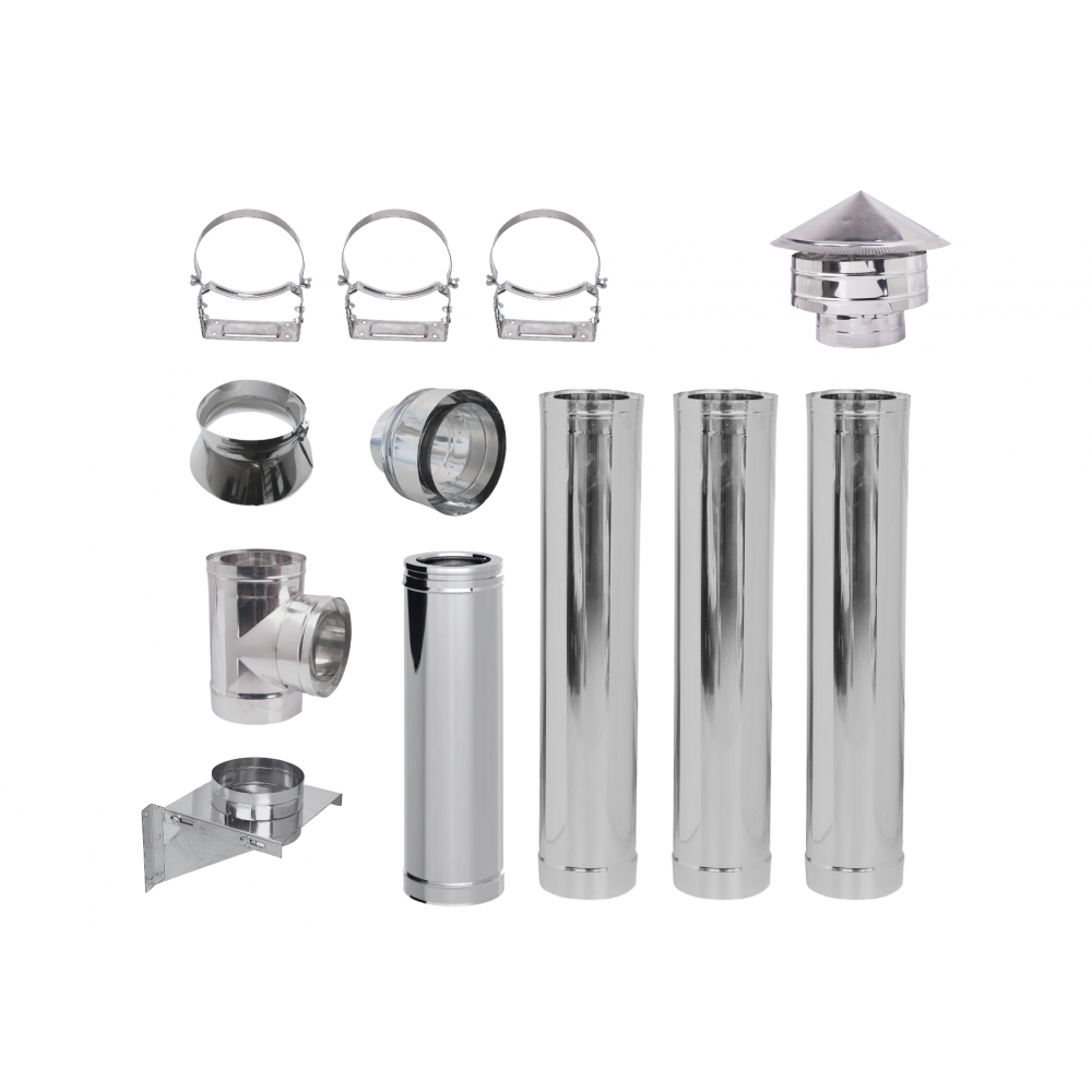 Kit Cos Fum Pentru Sobe Peleti, Izolat, Diametro Ф80 (diametru intern), 4.7m
