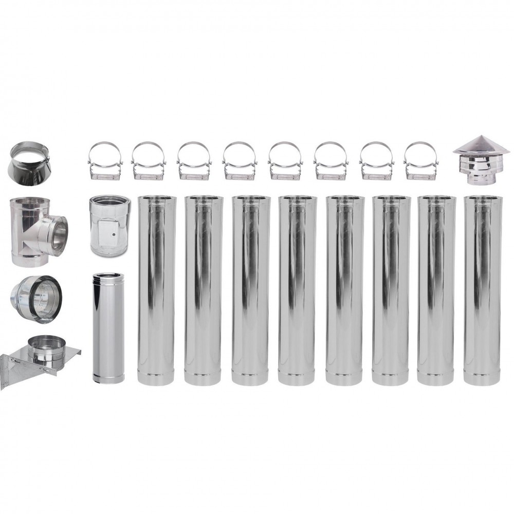 Flue kit Stainless steel Insulated Ф200 (inner diameter), 9.7m