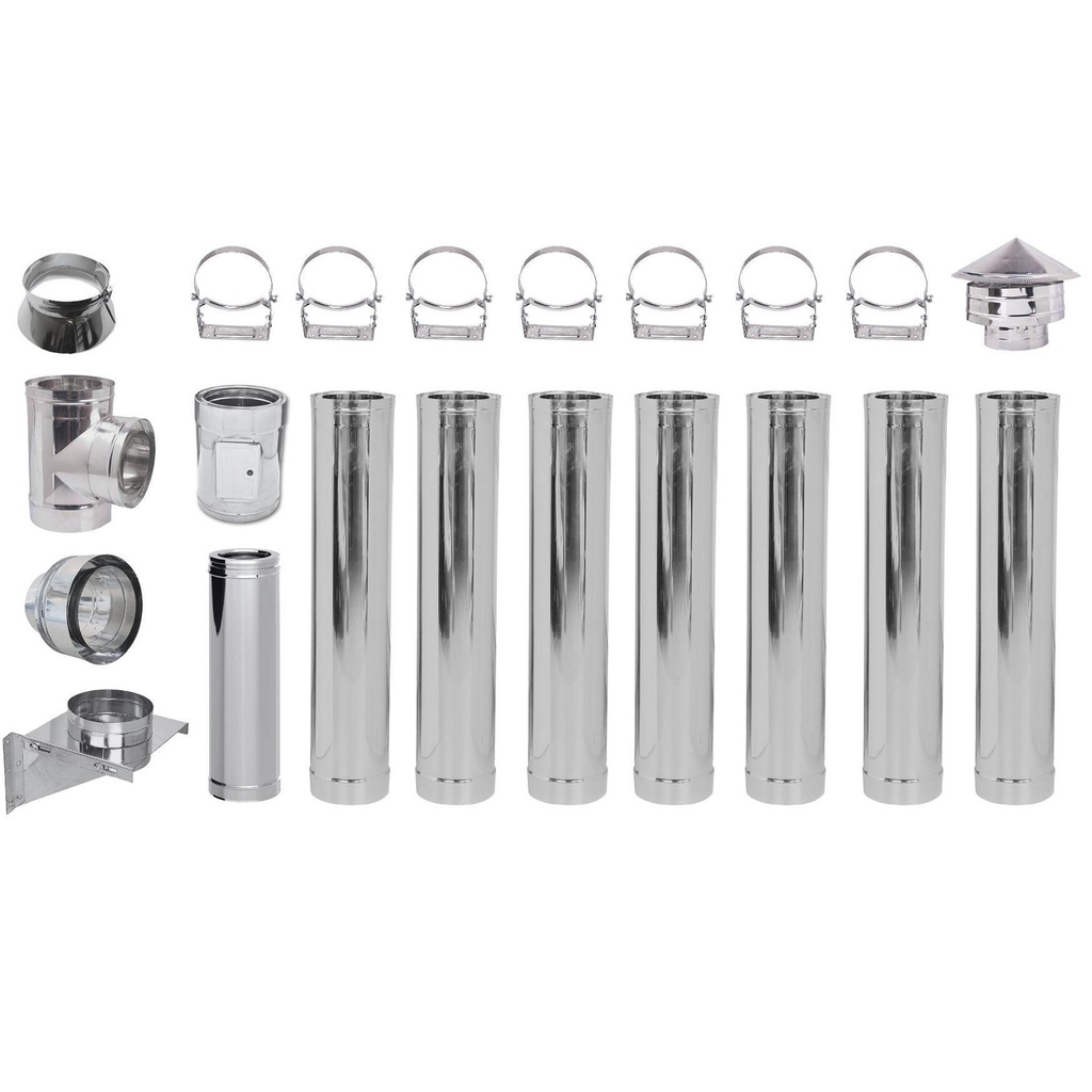 Κιτ καπναγωγών διπλού τοιχώματος INOX AISI 304 Ф180 (Εσωτερική διάμετρος), 8.7m