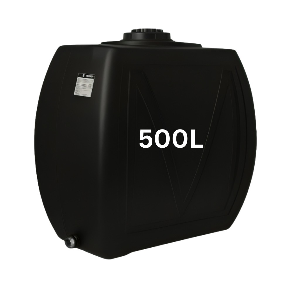 Rezervor apă potabilă MAVIL, paralelipiped clasic îngust 500 L (negru)