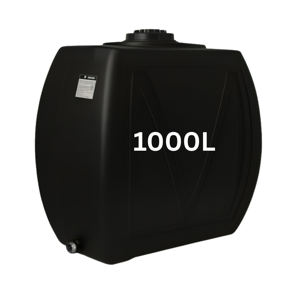 Drinking water storage tank MAVIL, parallelepiped Classic Narrow 1000 L (black)