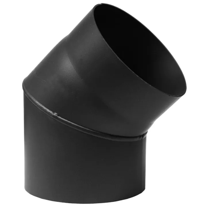 Καμινάδα γωνία 45° PARKANEX, Ατσάλι, Μαύρο, Ø150