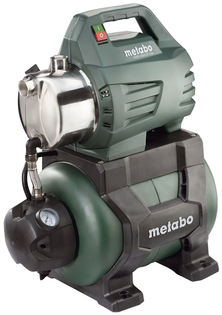 Single-phase hydrophore water pump METABO HWW 4500/25 INOX – 1300 W, flow 4500 l/h, head 48 m, tank capacity 24 L