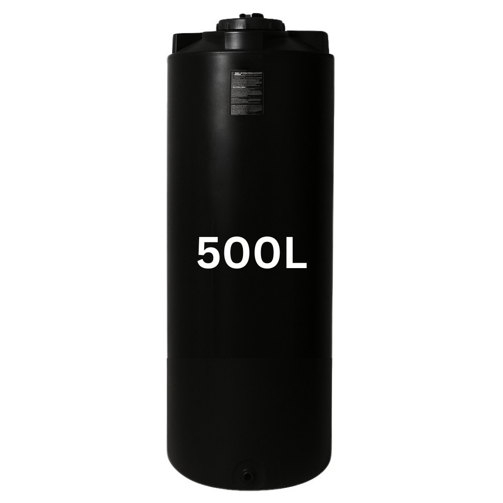 Drinking water storage tank MAVIL, cylindrical vertical 500 L (black)