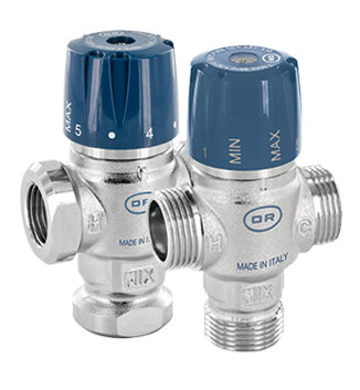 [08.384.022] Adjustable thermostatic mixing valve, 1"
