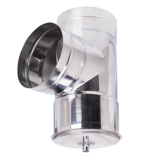 [05.425.002] Chimney tee with cap 90°, Stainless steel AISI 304, Φ200