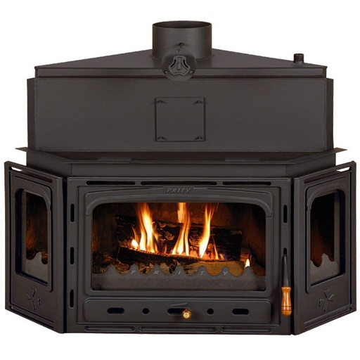 [08.434.004] Wood Burning Fireplace with Back Boiler Prity ATC W20, 21.1kw