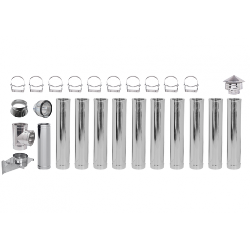 [05.420.008] Chimney kit for pellet stove, Stainless steel, Insulated, Ф80 (inner diameter), 11.7m