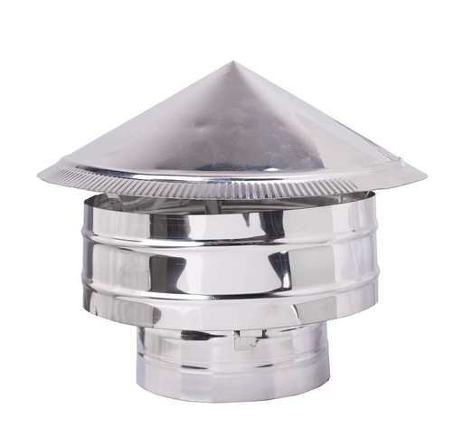 [05.426.042] Twin wall chimney cowl, Stainless steel AISI 304, Φ100