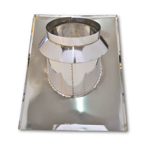 [05.422.007] Chimney flashing for inclined roof, Stainless steel AISI 304, Φ130