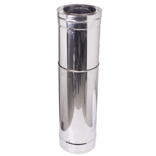 [05.418.041] Telescopic twin wall flue pipe, Stainless steel AISI 304, Straight, Insulated, Length 51 - 90cm, Φ230-280
