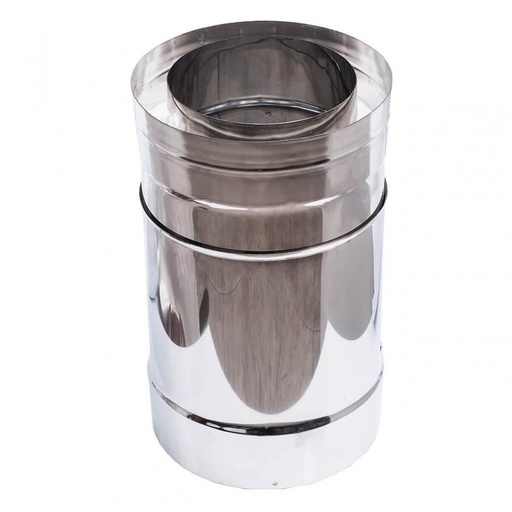 [05.418.047] Telescopic twin wall flue pipe, Stainless steel AISI 304, Straight, Insulated, Length 30 - 50cm, Φ300-350