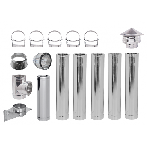 [05.420.014] Kit Cos Fum Pentru Sobe Peleti, Izolat, Diametro Ф100 (diametru intern), 6.7m
