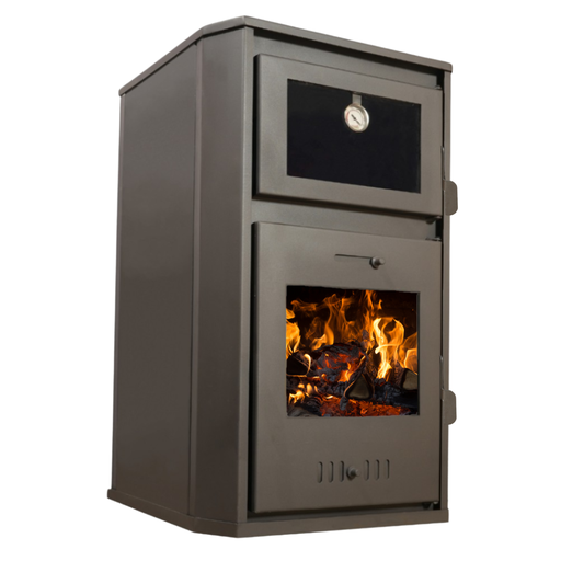 [08.435.072] Wood burning stove with back boiler and oven Balkan Energy Rosana, 18.56kW - 24.56kW