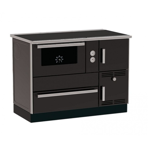 [08.428.053] Wood cooker stove with back boiler Alfa Plam Alfa Term 35 Anthracite, 32kW