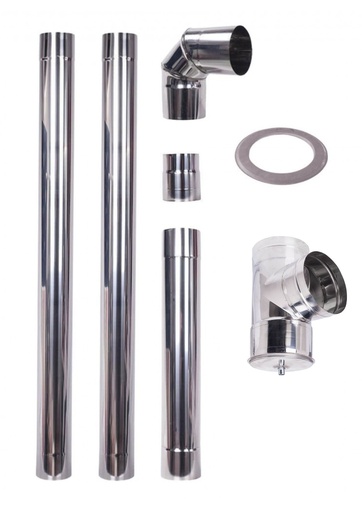 [05.420.088] Chimney kit for pellet stove, Stainless steel AISI 304, 80