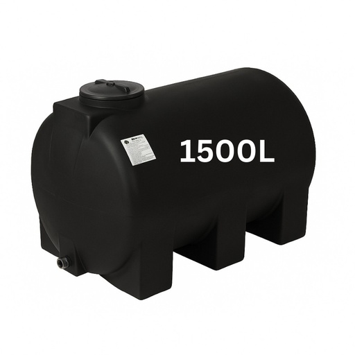 [07.359.118] Drinking water storage tank MAVIL, cylindrical horizontal 1500 L (black)