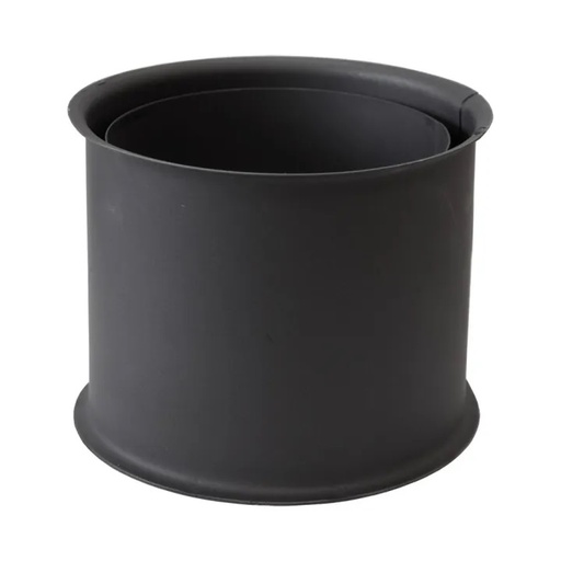 [5901592606142] Flue pipe rosette PARKANEX double, Steel, Black, 115mm, Ø150