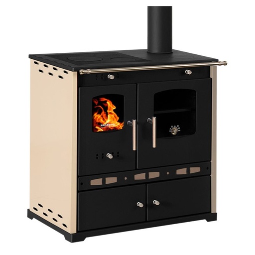 [08.428.178] Wood cooker stove Prometey Perfect Eco Lux, ivory, 7.1kW