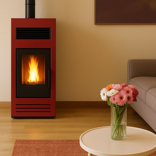 [08.441.092] Semineu pe Peleti / Soba pe Peleti Mytherm Angela TA 10 PRO roşu, 10kW